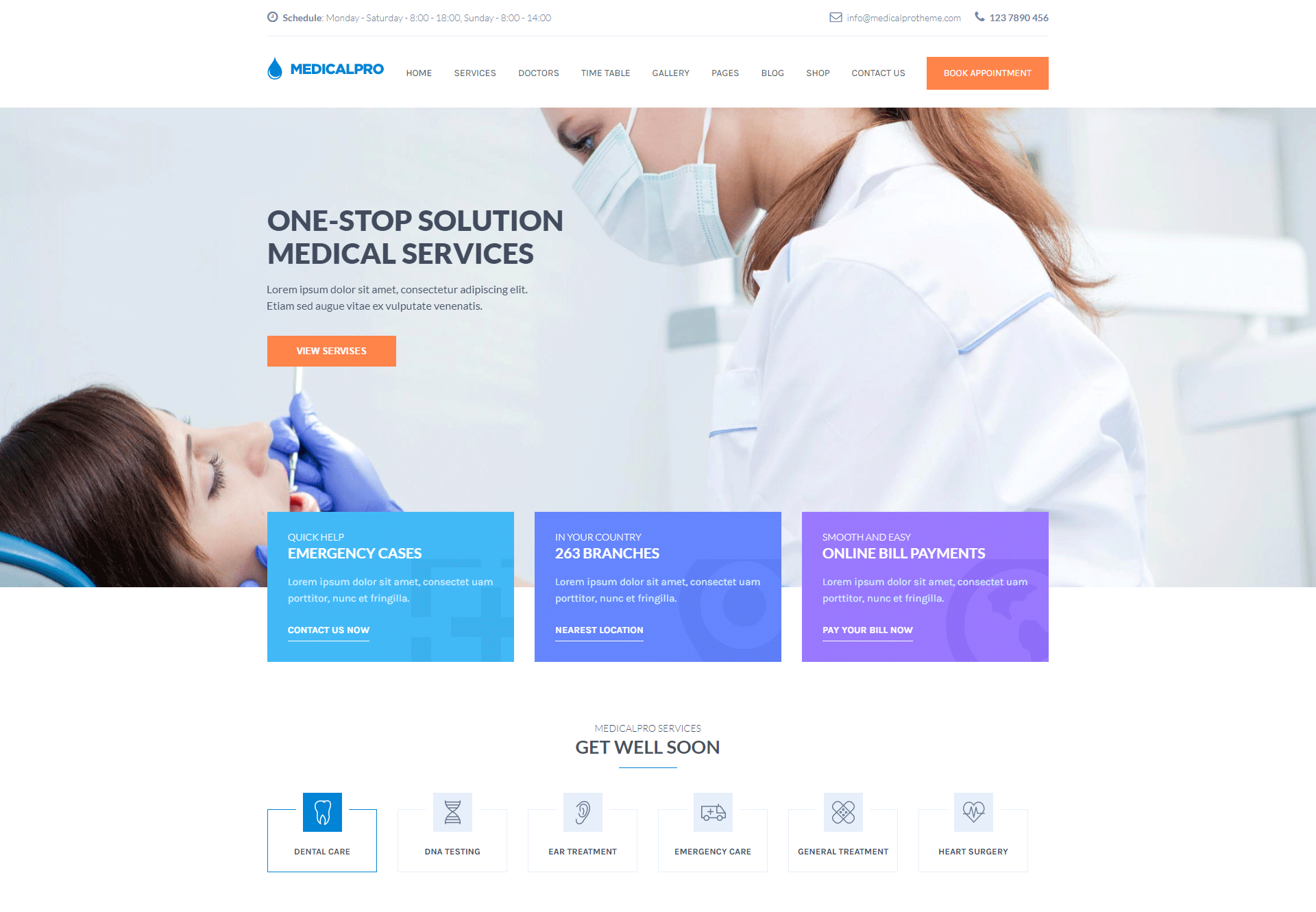 Medicalpro doctor website design WordPress theme