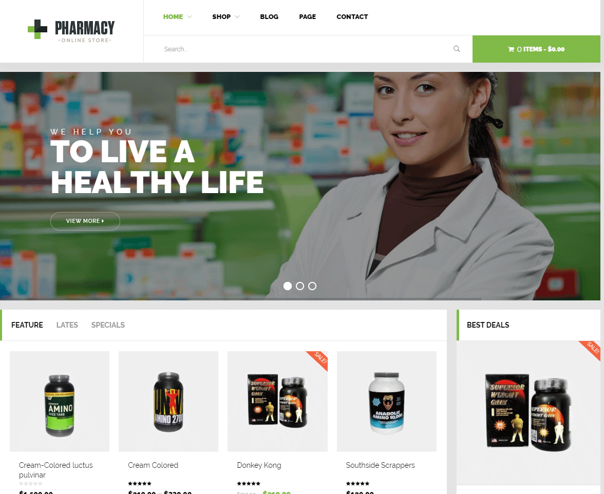 pharmacy and medical WordPress theme