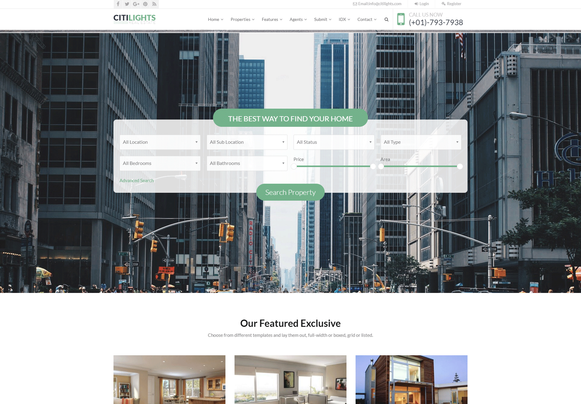 Citilight Real Estate WordPress Theme