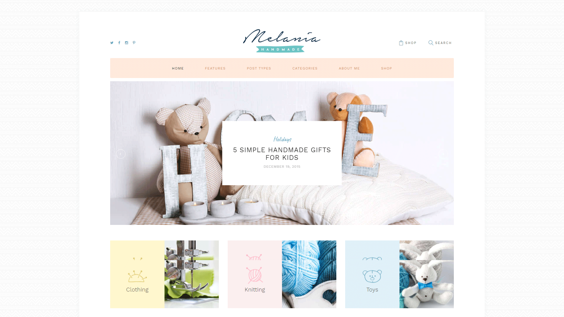 Melania | Handmade Blog & Crafts Shop Aristic WordPress Theme