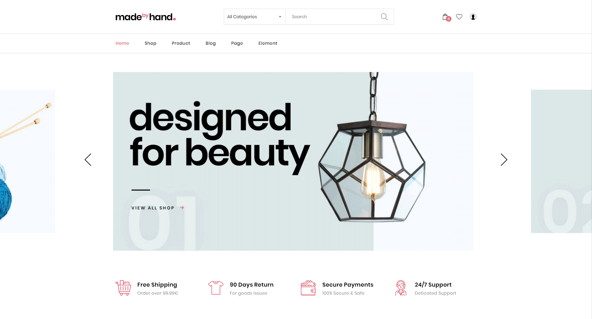 MadebyHand - Minimal Handmade eCommerce WordPress Theme