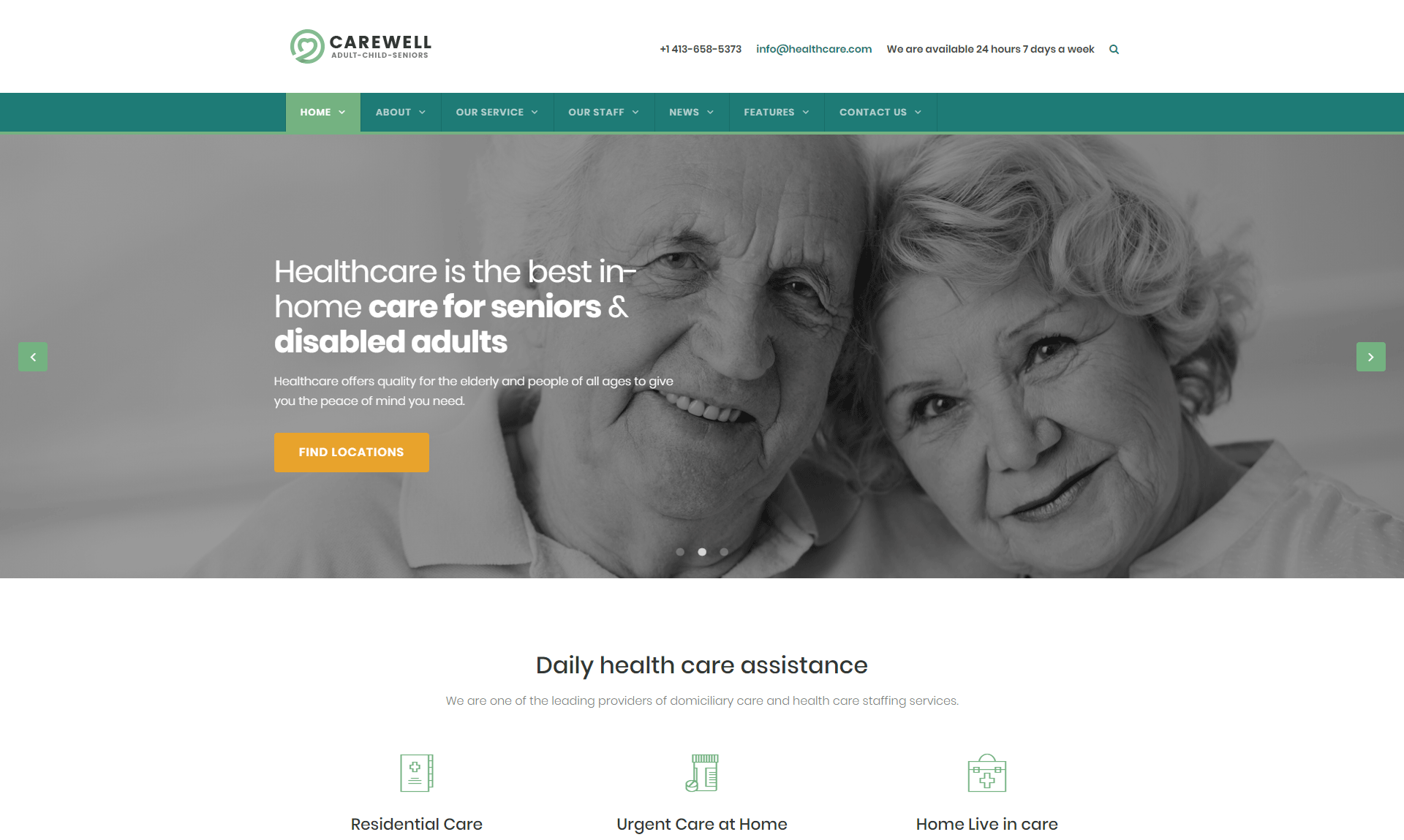 Physiotherapy & Elder Care Responsive Website Template | Physio Plus
